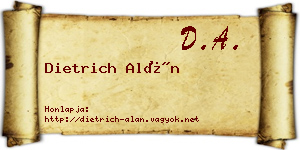 Dietrich Alán névjegykártya